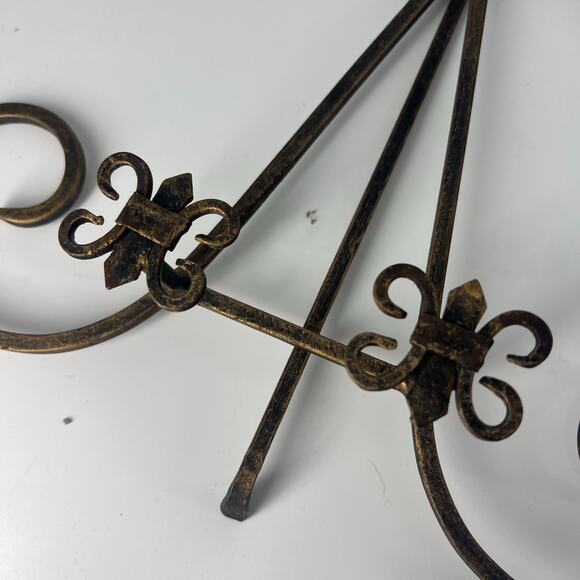 Wrought Iron Cookbook Stand Easel Burnished Gold EUC Swirl Design - Picture 5 of 8